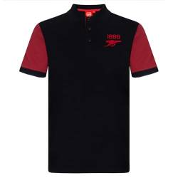 FC Arsenal Herren Polo-Shirt mit originalem Fußball-Wappen - Geschenk - Schwarz mit Kontrastärmeln - L von Arsenal FC