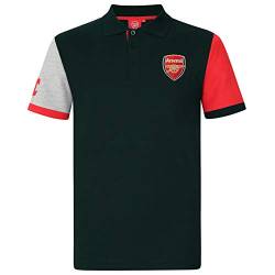 FC Arsenal Herren Polo-Shirt mit originalem Fußball-Wappen - Geschenk - Schwarz mit Kontrastärmeln - S von Arsenal FC