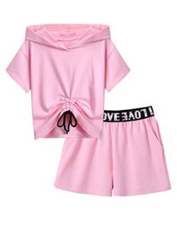 Arshiner Mädchen Batik Sportanzug Hoodie mit Shorts Sets Tie-dye Freizeit Trainingsanzüge Kinder Mode Sommer Kleidungsset für Mädchen 11-12 Jahre von Arshiner