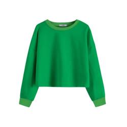 Arshiner Mädchen Baumwolle Crop Tops Kinder Langarmshirt Pullover Sweatshirts für 5–12 Jahre Grün 130 von Arshiner