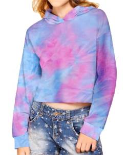 Arshiner Mädchen Hoodie Batik Kinder Kapuzenpullover Tie-Dye Leichtgewicht Kleidung Sport Frühling Sweatshirt Langarm Hoodies für Mädchen 5-14 Jahre von Arshiner