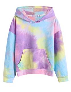 Arshiner Mädchen Hoodie Tie-dye Kapuzenpullover Kinder Langarm Herbst Frühling Sweatshirt mit Kapuze Batik Pullover für Mädchen 4-5 Jahre von Arshiner