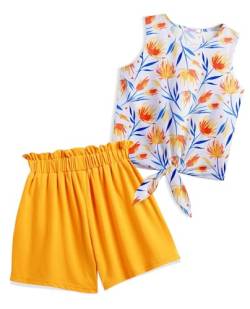 Arshiner Mädchen Tanktops mit Shorts Set Kinder Sommer Bekleidungssets Lässige Mode Ärmelloses T-Shirts Kleidung Sets für Mädchen 11-12 Jahre von Arshiner