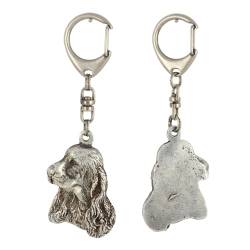 Art-Dog Niedlicher Hundeschlüsselanhänger - Exklusive Kollektion English Cocker Spaniel - Englischer Schlüsselanhänger Hund - Versilberte Keyring mit 2,5 cm Schloss - 5,5x4x10,5cm von Art-Dog