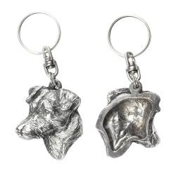 Art-Dog Niedlicher Hundeschlüsselanhänger - Exklusive Kollektion Jack Russell Terrier Schlüsselanhänger Hund - Versilberte Keyring mit 2,5 Schloss - 4,5x4,2x10,9cm von Art-Dog