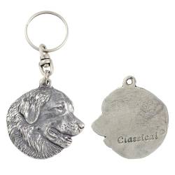 Art-Dog Niedlicher Hundeschlüsselanhänger - Exklusive Kollektion Leonberger Schlüsselanhänger Hund - Versilberte Keyring mit 2,5 Schloss - 4,5x4,5x9,5cm von Art-Dog