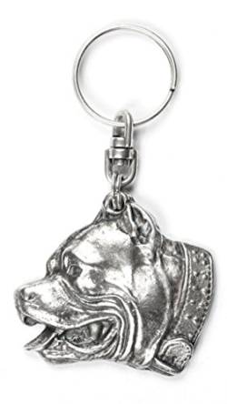 Art-Dog Niedlicher Hundeschlüsselanhänger - Exklusive Kollektion Pit Bull Schlüsselanhänger Hund - Versilberte Schlüsselanhänger Hund mit 2,5 Schloss - 4,4x5x8,7cm von Art-Dog