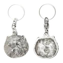 Art-Dog Niedlicher Hundeschlüsselanhänger - Exklusive Kollektion West Highland White Terrier Schlüsselanhänger Hund - Versilberte Keyring mit 2,5 Schloss - 4,2x3,8x8,5cm von Art-Dog