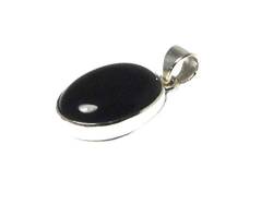 Anhänger Sterling-Silber 925 Onyx oval Schwarz von Art Gecko