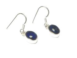 Art Gecko Lapis Lazuli Ohrringe Sterling-Silber 925 blauer ovaler Edelstein von Art Gecko