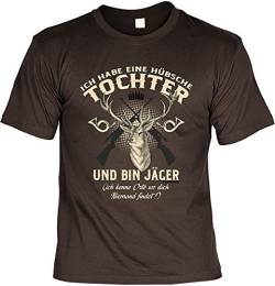 Art & Detail Shirt Ich Habe eine hübsche Tochter und Bin JÄGER - Tshirt Papa Dad Vatertag als Präsent mit SPAß-Urkunde von Art & Detail Shirt