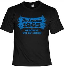 Lustige Sprüche Fun Tshirt Die Legende 1963 Geboren um zu Leben - Geburtstag Tshirt von Art & Detail Shirt