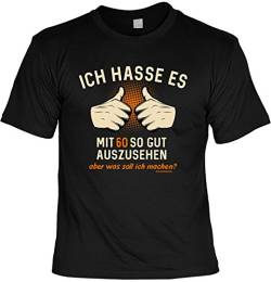 Lustige Sprüche Fun Tshirt ICH Hasse Es mit 60 So Gut Auszusehen - Geburtstag Tshirt mit Mini-Shirt von Art & Detail Shirt