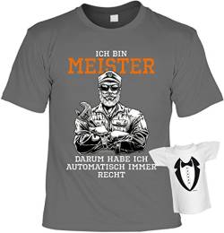 Lustige Sprüche Fun Tshirts - Ich Bin Meister Habe Immer Recht - incl. Mini-Shirt ohne Flasche von Art & Detail Shirt