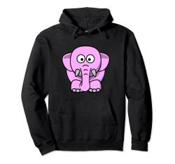 Niedlicher rosa Elefant Pullover Hoodie von ArtAttack