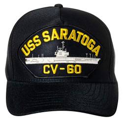 Artisan Owl US Navy USS Saratoga CV-60 Supercarrier Emblem Patch Hat Navy Blue Baseball Cap von Artisan Owl