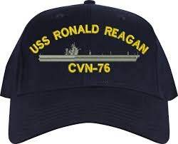 Artisan Owl United States Navy USS Ronald Reagan CVN-76 Supercarrier Emblem Patch Hat Navy Blue Baseball Cap von Artisan Owl
