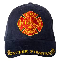 Artisan Owl Volunteer Firefighter Fire Dept Baseball Cap, Aufnäher mit marineblauer Flagge, Einheitsgröße von Artisan Owl