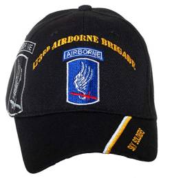 Offiziell lizenzierte US Army 173rd Airborne Brigade Sky Soldaten bestickte schwarze verstellbare Baseballkappe von Artisan Owl