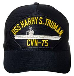 United States Navy USS Harry S. Truman CVN-75 Flugzeugträger Schiff Emblem Patch Hut Navy Blue Baseball Cap von Artisan Owl