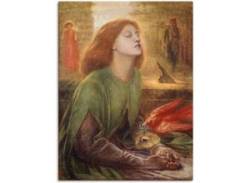 Leinwandbild ARTLAND "Die betende Beatrice. 1863." Bilder Gr. B/H: 60 cm x 80 cm, Frau, 1 St., braun Leinwandbilder von Artland