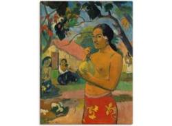 Leinwandbild ARTLAND "Frau die eine Frucht hält" Bilder Gr. B/H: 60 cm x 80 cm, Frau, 1 St., bunt Leinwandbilder von Artland