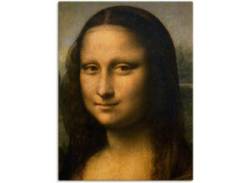 Leinwandbild ARTLAND "Mona Lisa. Detail Kopf. 1503-1506" Bilder Gr. B/H: 60 cm x 80 cm, Frau, 1 St., braun Leinwandbilder von Artland