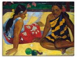 Leinwandbild ARTLAND "Zwei Frauen auf Tahiti 1892" Bilder Gr. B/H: 80 cm x 60 cm, Frau Querformat, 1 St., bunt Leinwandbilder von Artland