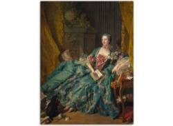 Wandbild ARTLAND "Bildnis der Marquise de Pompadour. 1756" Bilder Gr. B/H: 60 cm x 80 cm, Leinwandbild Frau, 1 St., grün Kunstdrucke von Artland