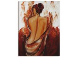 Wandbild ARTLAND "Frau in rot" Bilder Gr. B/H: 60 cm x 80 cm, Leinwandbild Frau Hochformat, 1 St., rot Kunstdrucke von Artland