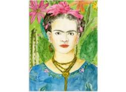 Wandbild ARTLAND "Frida Kahlo II" Bilder Gr. B/H: 60 cm x 80 cm, Alu-Dibond-Druck Bilder von Frauen Hochformat, 1 St., bunt Kunstdrucke von Artland