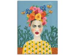 Wandbild ARTLAND "Frida-Kopfschmuck I" Bilder Gr. B/H: 90 cm x 120 cm, Leinwandbild Bilder von Frauen Hochformat, 1 St., bunt Kunstdrucke von Artland