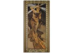 Wandbild ARTLAND "Sterne: Der Morgenstern" Bilder Gr. B/H: 75 cm x 150 cm, Leinwandbild Frau, 1 St., beige (naturfarben) Kunstdrucke von Artland