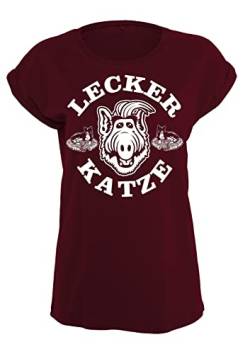 Alf Lecker Katze Loose Girlie M2, Farbe: Burgund, Größe: M von Artshirt Factory