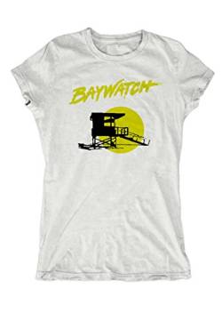 Artshirt-Factory Baywatch Logo Girlie (M, Weiß) von Artshirt-Factory