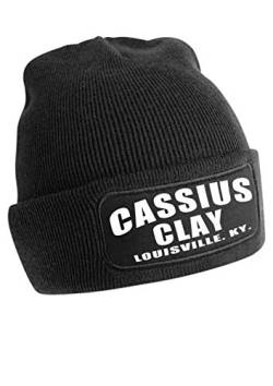 Artshirt Factory Cassius Clay Beanie, Schwarz, Muster: Weiß von Artshirt Factory