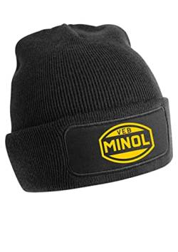 Artshirt Factory Minol VEB Beanie Mütze, Muster Name: Gelb, Farbe: Schwarz von Artshirt Factory