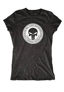 Artshirt-Factory Punisher God Will Judge Girlie (S, Schwarz) von Artshirt-Factory