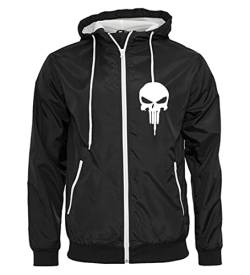 Artshirt Factory Punisher Windjacke, Farbe: Schwarz/Weiß, Größe: L von Artshirt Factory