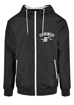 Artshirt Factory Sons Of Suhl S51 Windbreaker jacke, Farbe: Schwarz/Weiß, Größe: 2XL von Artshirt Factory