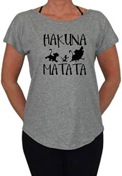 Hakuna Matata Loose Fit Girlie M2, Farbe: Grau, Größe: M von Artshirt Factory