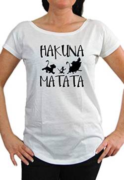 Hakuna Matata Loose Fit Girlie M2, Farbe: Weiß, Größe: L von Artshirt Factory