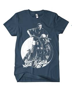 Steve McQueen Ketten T-Shirt, Farbe: Denim, Größe: XL von Artshirt Factory