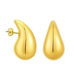Artskin Damen Ohrringe hypoallergene Ohrstecker Nickel frei Titan Gold Ohrringe Modeschmuck für Frauen und Mädchen von Artskin