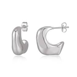 Artskin Ohrringe Dupes, Chunky Ohrringe für Frauen, Tearsdrop Lightweight Waterdrop Hollow Open Hoops, Hypoallergenic Silber Plated Ohrringe Modeschmuck für Frauen und Mädchen von Artskin