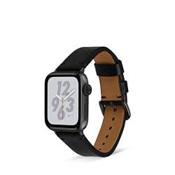 Artwizz WatchBand Leather kompatibel mit Apple Watch Ultra [49mm] Series 9 8 7 [45mm] SE 6 5 4 [44mm] 3 2 1 [42mm] Leder Armband mit Adapter, Schwarz von Artwizz