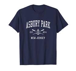 Asbury Park NJ Vintage gekreuzte Ruder & Boot Anker Sport T-Shirt von Asbury Park New Jersey Sailing T-Shirts & Tees