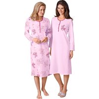 Sieh an! Damen Langarm-Nachthemden, rosé + rosé-bedruckt von Ascafa