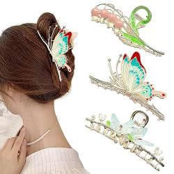 3 Stück Metall Haarspangen für Damen, Große Haarklammer Dickes Haar Hair Clip, Rutschfeste Haarklammer, modisches Haar-Accessoires, Styling Werkzeuge, für Frauen für Dickes Haar, Dünnes Haar von Asfacuputure