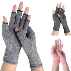 Asfacuputure Arthritis Handschuhe,Rheumatische Arthritis Kompressionshandschuhe,Bequeme und Stützende Fingerlose Arthritis Handschuhe,Fingerlose handschuhe fr Schmerzlinderung(Hellgrau,L) von Asfacuputure